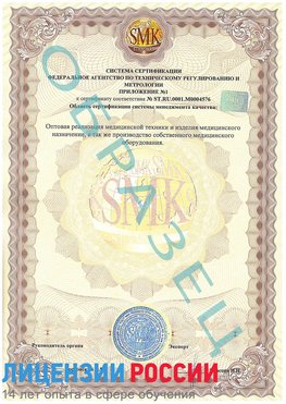Образец сертификата соответствия (приложение) Сертолово Сертификат ISO 13485